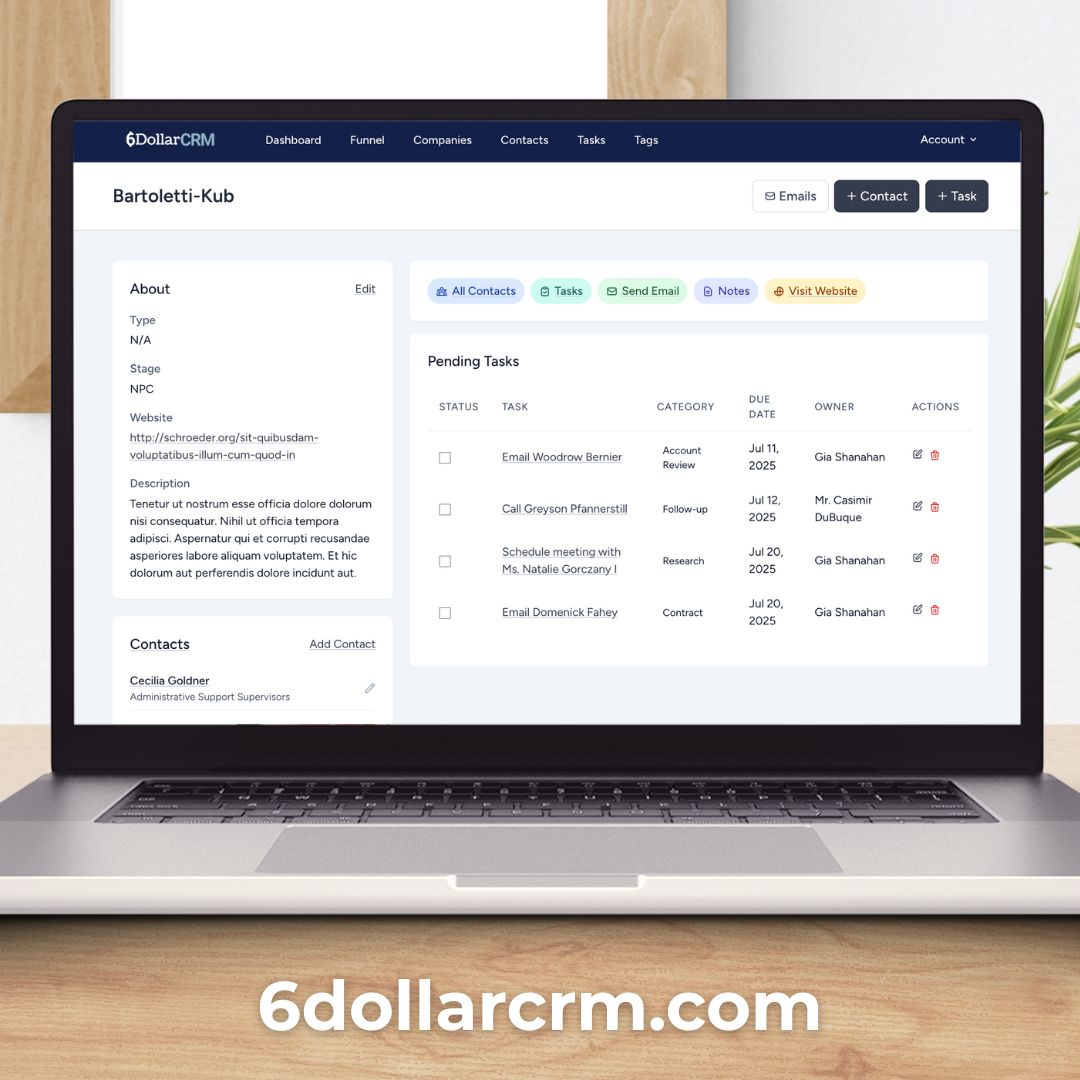 Screenshot of 6DollarCRM