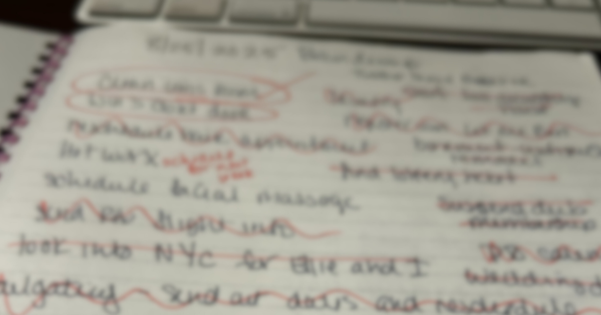 One of my first brain dumping pages