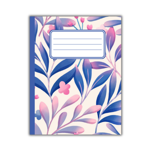 Composition Notebook: Floral (Pink & Blue)